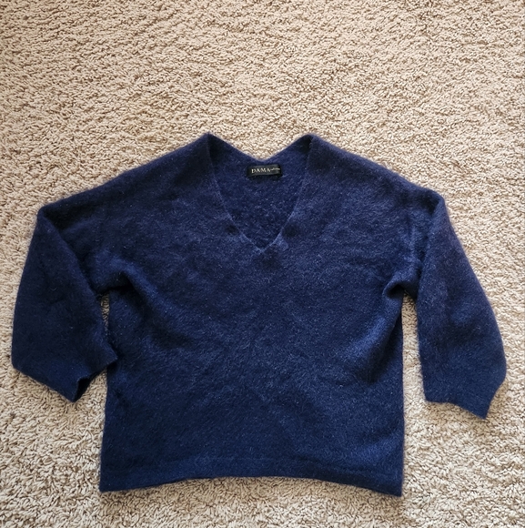Dama Collection Sweaters - DAMA COLLECTION Women's Sweater Extra Small Blue 100% Cashmere Made In Japan